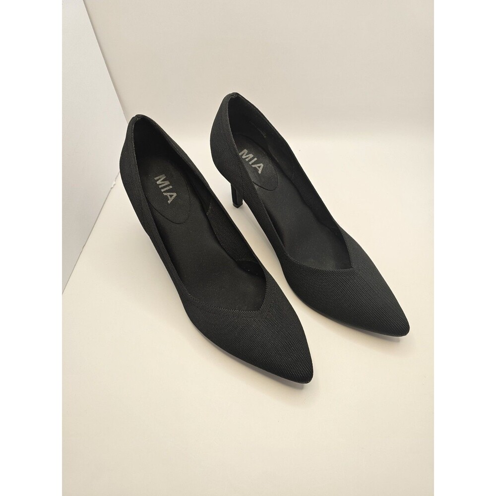 MIA Devra Black Point Toe sleek Mid-heel Stiletto Classy Corporate Chic 9.5W